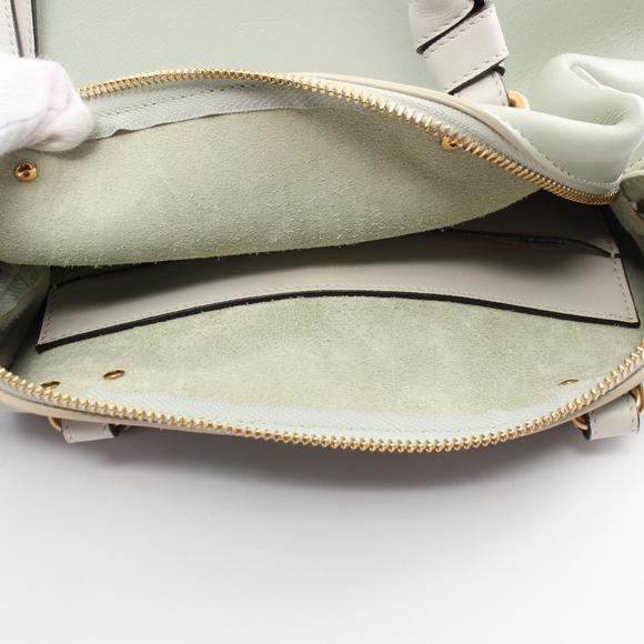 Celine Small Soft Cube Leather Shoulder Bag Green White - Picture 9 of 10